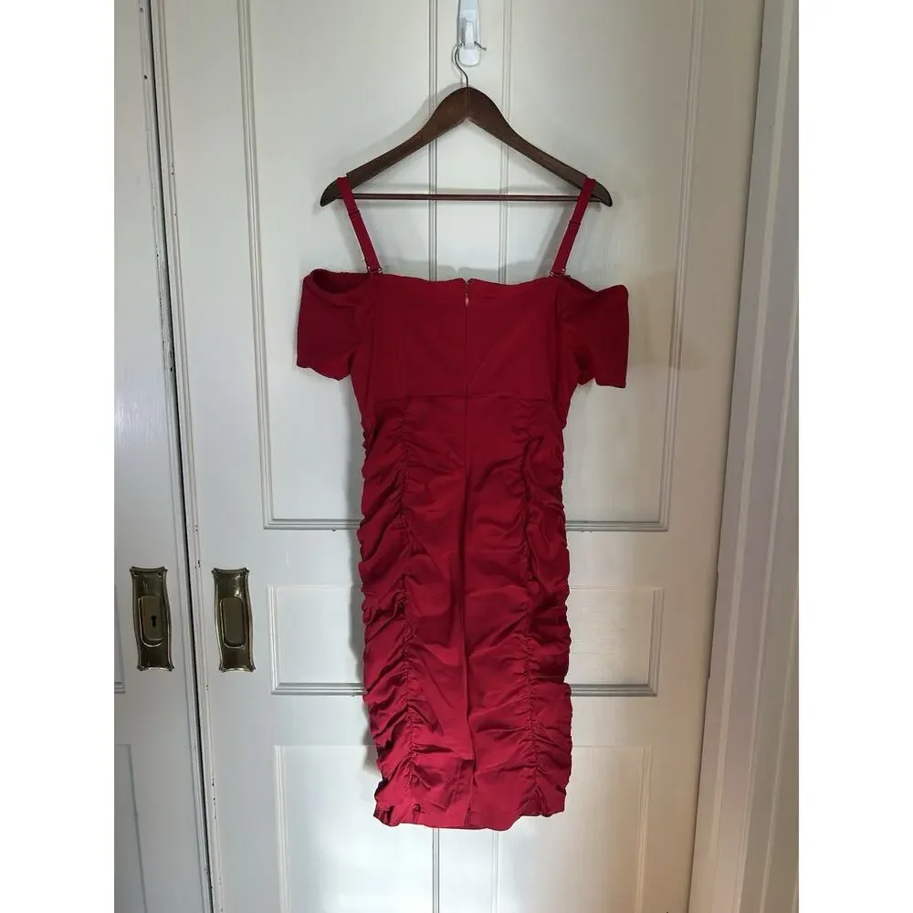 Torrid Marilyn Monroe Midi Ruched Off Shoulder Dress Womens Size 10 Red NWT - Picture 4 of 10